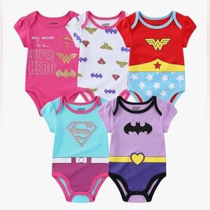 Superhero Themed Kids Bodysuits Set
